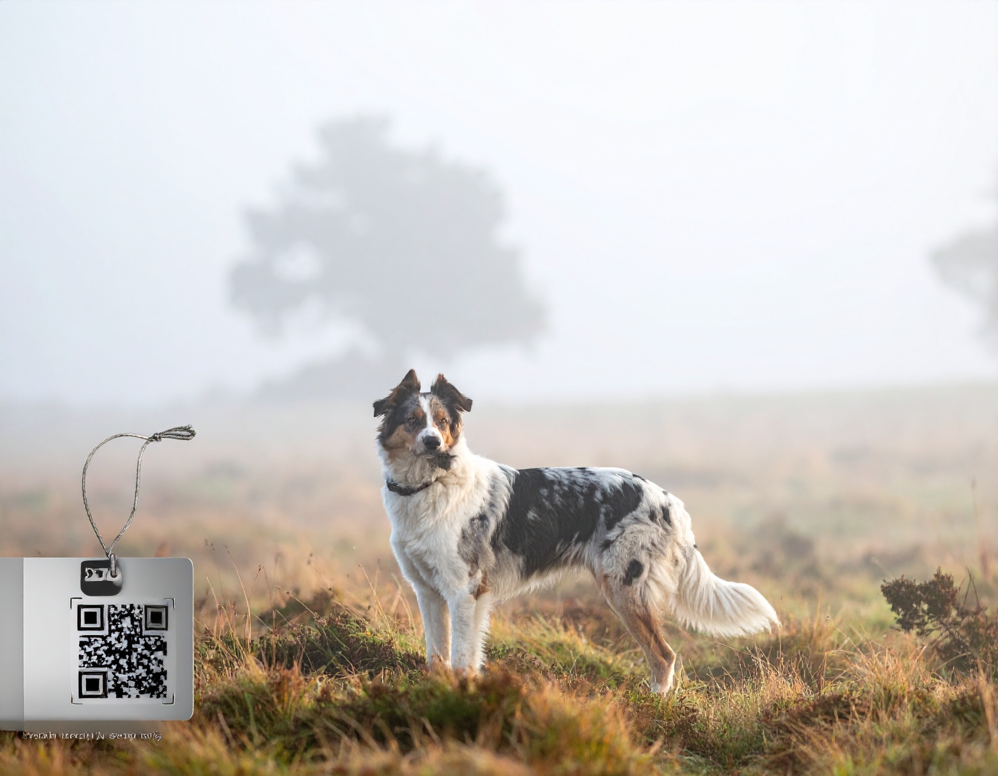 Dog in Fog by The Fenland Artist, Archival photograph on fine-art paper