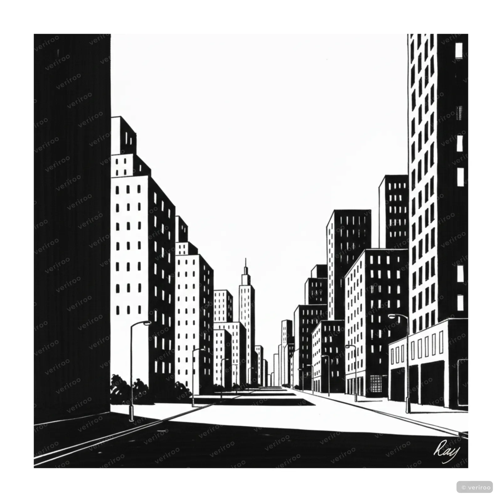 City Lines I - The Street by Ray Perrett, Digital Art Print