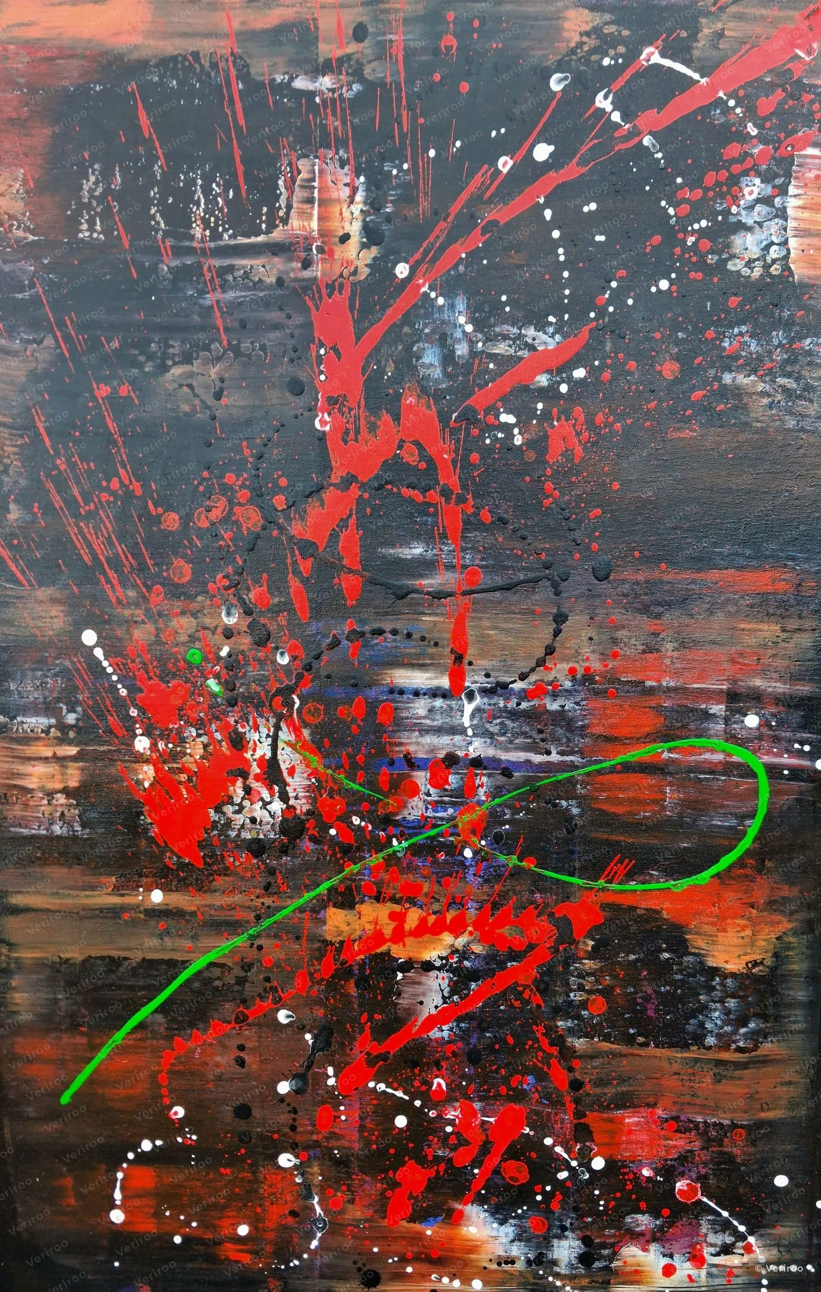 Fractured pulse by shenickart, Abstract painting